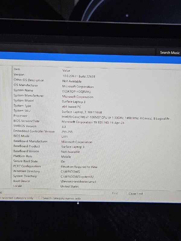 Microsoft Surface Laptop 3 i7 5