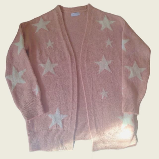 Розовый кардиган со звёздами размер S
