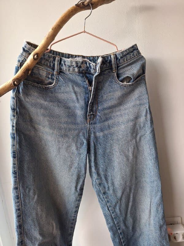 Джинсы Zara, пряжа изумрудная, насадка для костыля