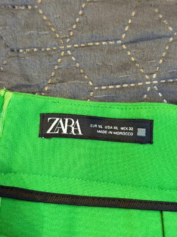 зеленая юбка карандаш Zara с разрезом XL 2