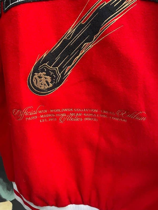 Бомбер красно-жёлтый мужской 4