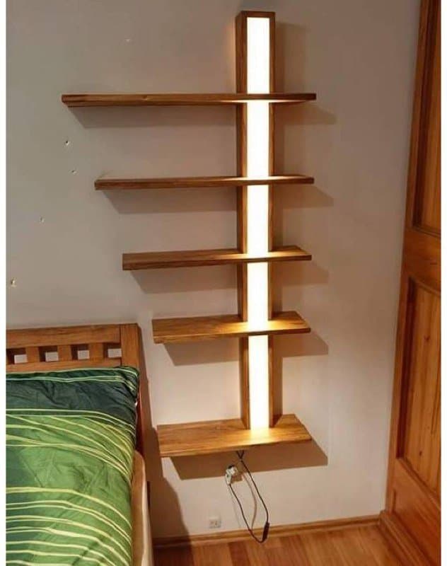 Ночник из натурального дерева сосна, дуб