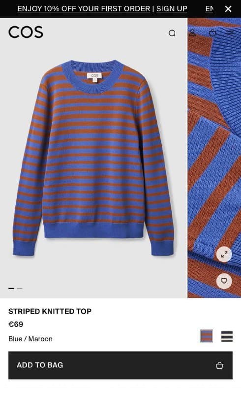 Джемпер COS в полоску, кашемировый свитер Laura Biagiotti