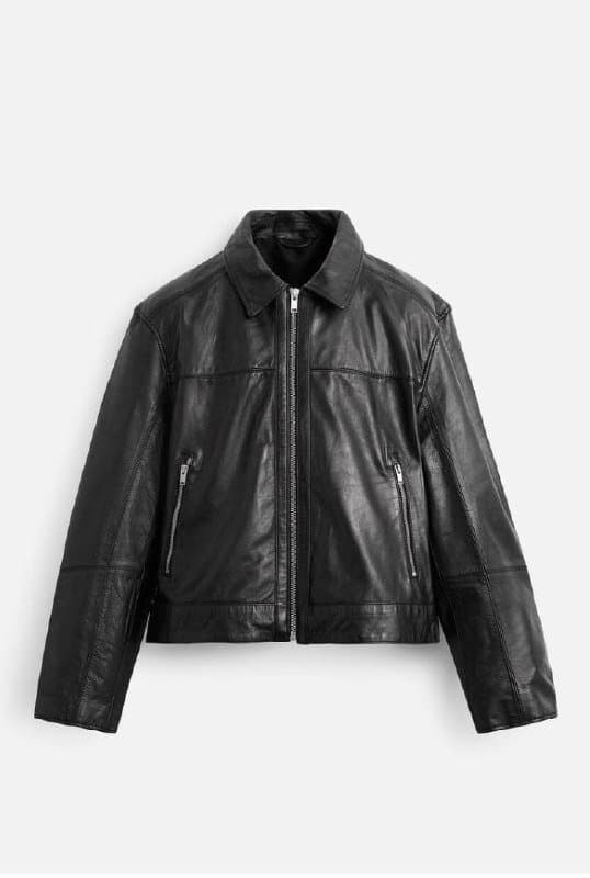 Мужская куртка Zara натуральная кожа размер М