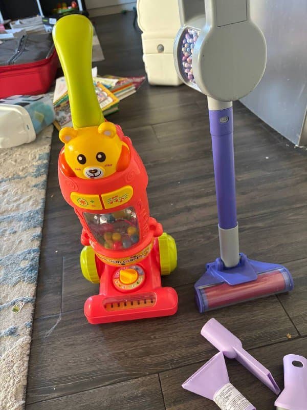 Детские пылесосы музыкальный оранжевый, пылесос с насадками фиолетовый 1