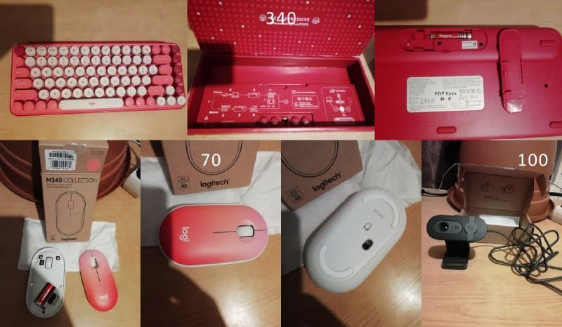 Клавиатура Logitech POP Keys, мышь Logitech M340