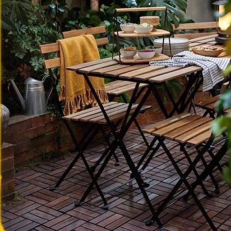 Раскладные столы и стулья деревянные для сада и балкона 2