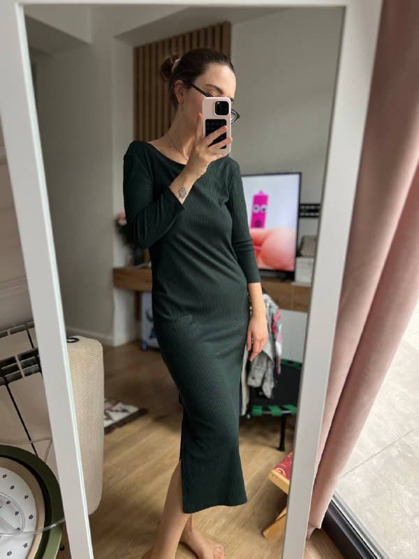 Трикотажное платье в рубчик La Redoute