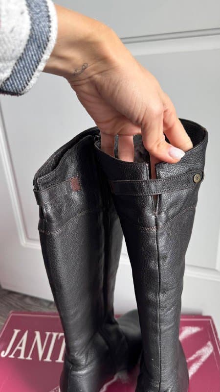 Зимние сапоги из натуральной кожи на меху, размер 40 2