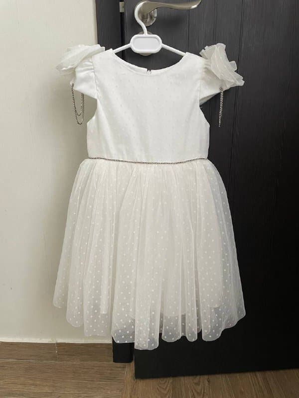 Детские праздничные новогодние платья белое, разноцветное