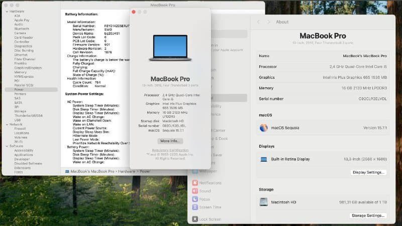 Macbook Pro 2019 i5 16GB 1TB 2