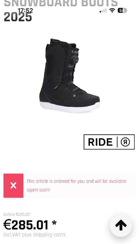 Ботинки для сноуборда RIDE ANTHEM размер 42,5