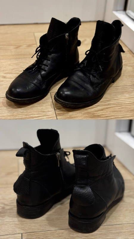 Кожаные женские ботинки размер 38-39