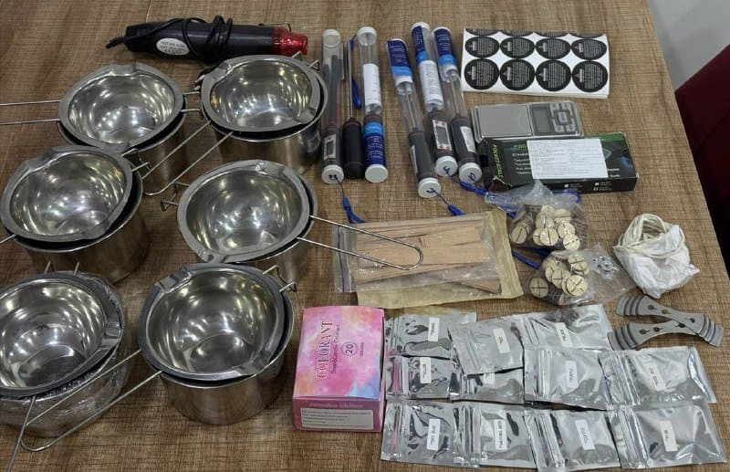 Фен для свечей, термощуп, набор для водяной бани, весы, набор для свечей, наклейки 1