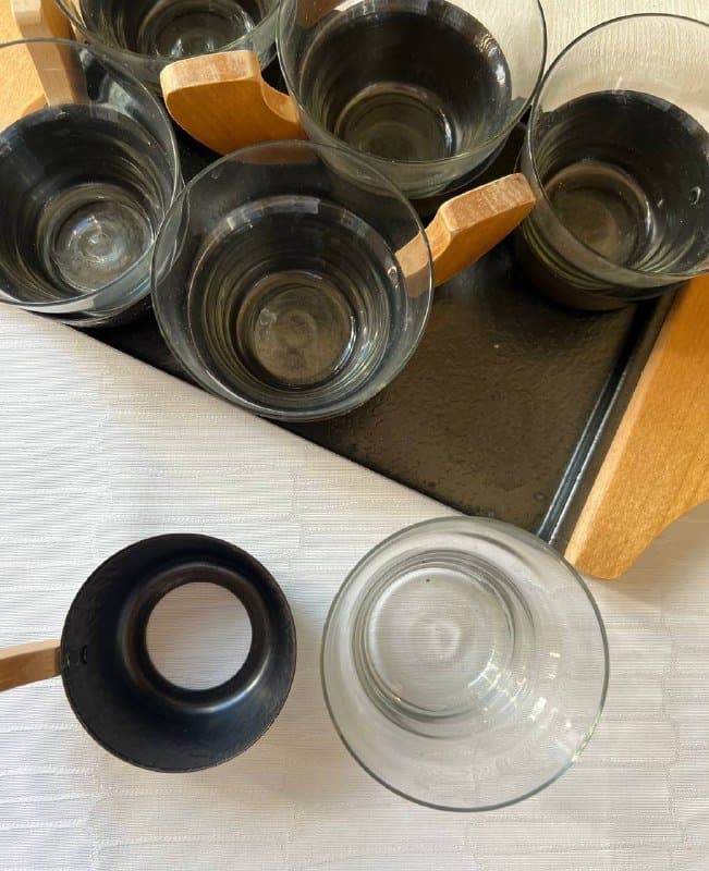 кофейный набор с подносом 6 чашек 3