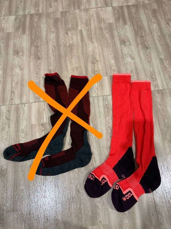 Чехлы для лыж Wedze, горнолыжные носки розовые 35–38