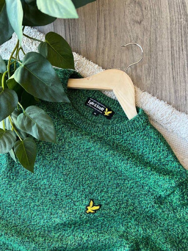 Свитер Lyle & Scott зеленый мужской размер M