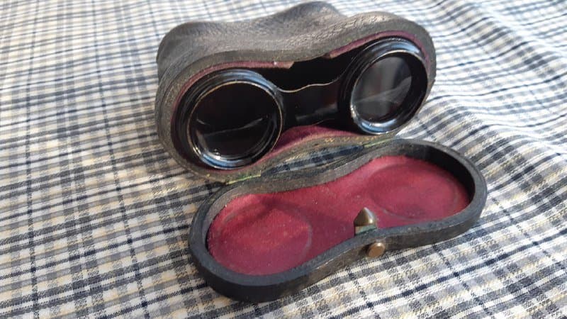 Театральный бинокль латунь кожа 4