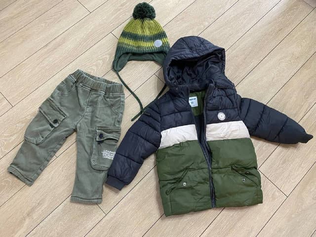 Тёплая куртка, штаны и шапка для мальчика 1,5-3 года