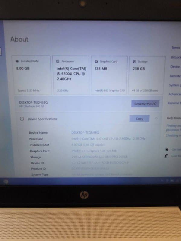 Ноутбук HP EliteBook 840 G3