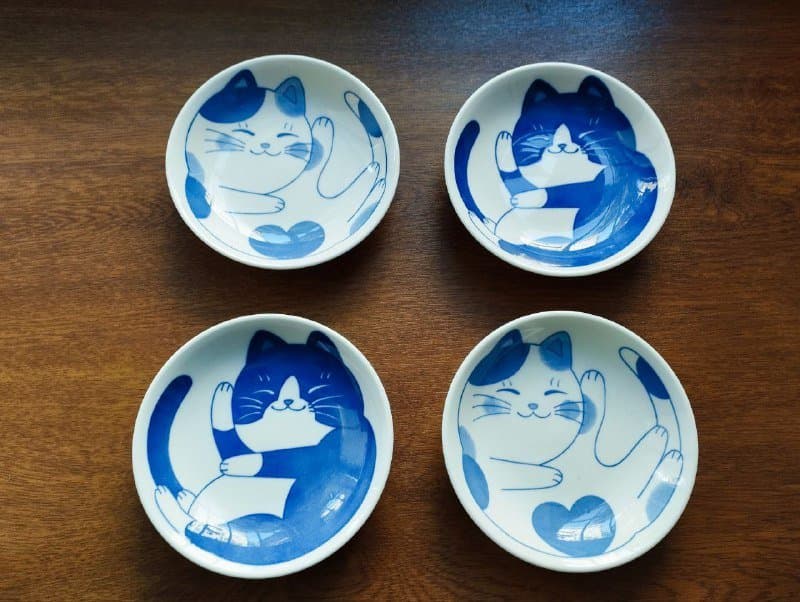 Набор соусников керамических котики 4 шт 1