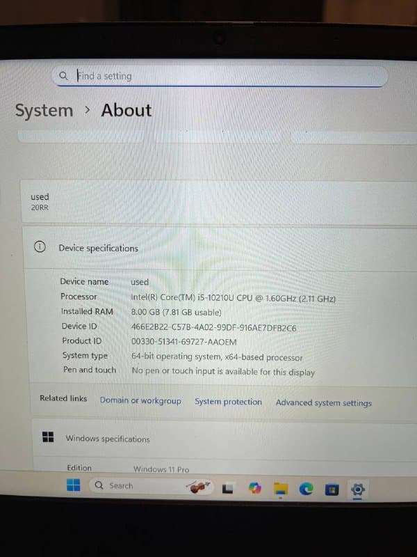 Ноутбук Lenovo ThinkBook 13 i5 8GB 256GB 4