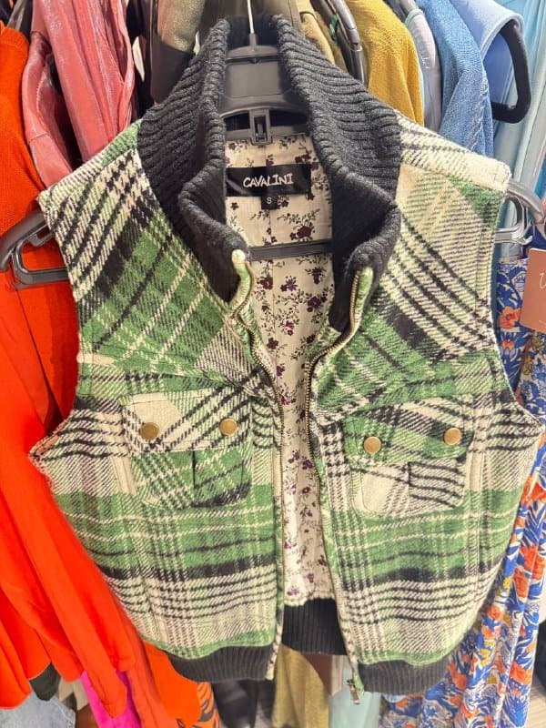 Жилет CAVALLINI, кожаные брюки, пиджак STEFANEL, розовый пиджак, сарафан JCREW, юбка Click, юбка DELORES, брюки, платье DOLCE&GABBANA, джинсы William Rast