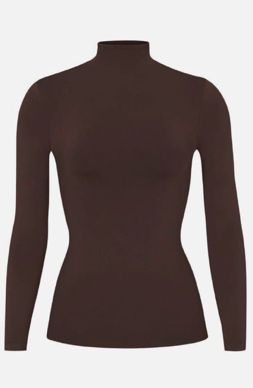 Лонгслив SKIMS коричневый размер S