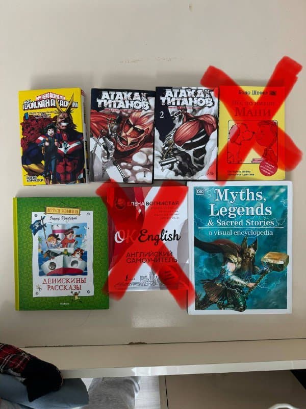 Книги My Hero Academia, Атака Титанов, Денискины рассказы, энциклопедия