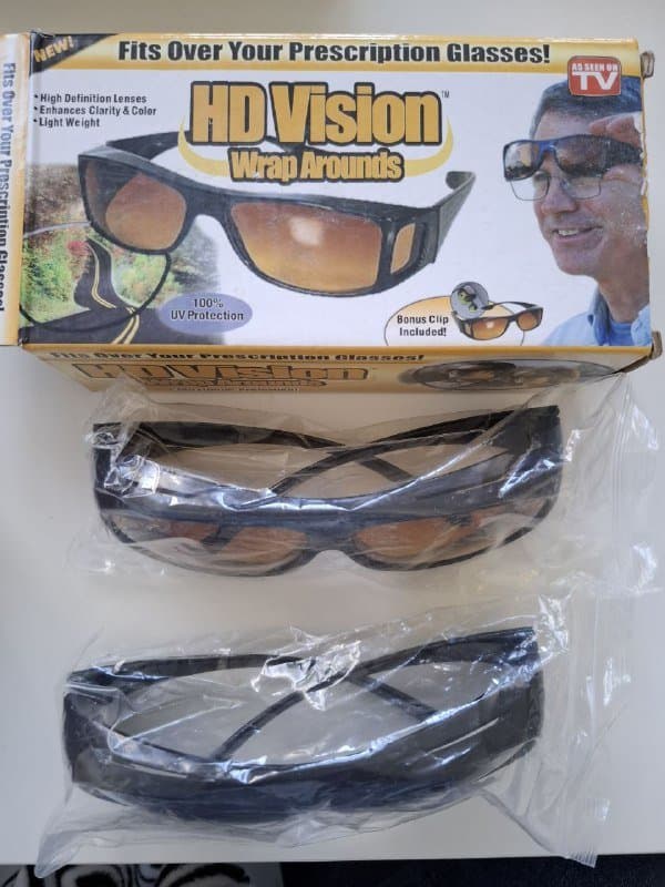 HD Vision Wrap Arounds солнцезащитные очки поверх корректирующих