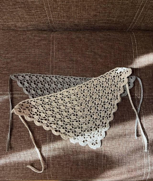 Нежные вязаные косыночки ручной работы