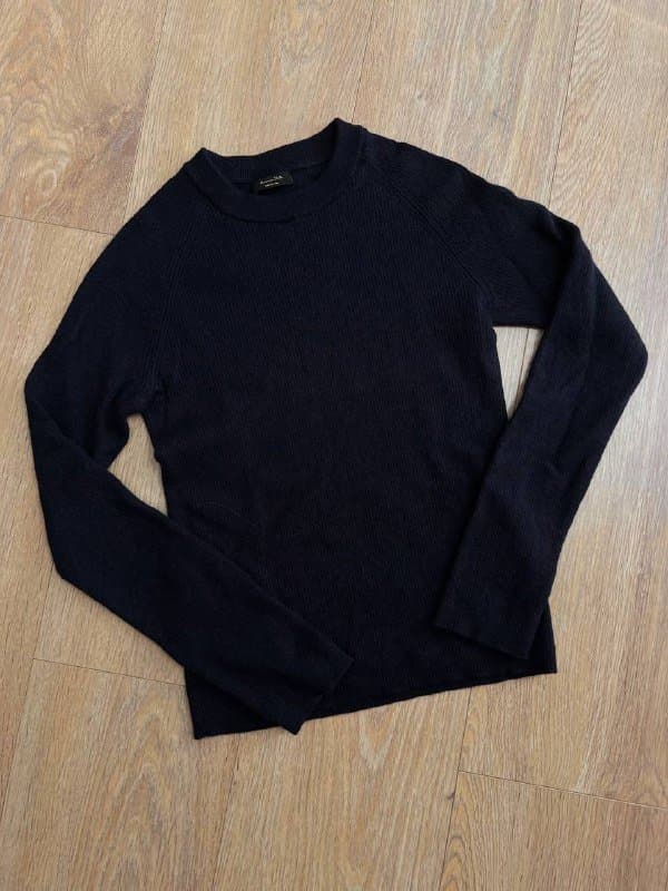 Шерстяной темно-синий джемпер Massimo Dutti, размер XS 1