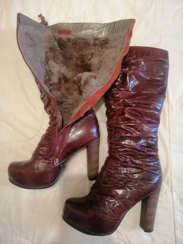 Сапоги натуральная кожа бордо 36 размер