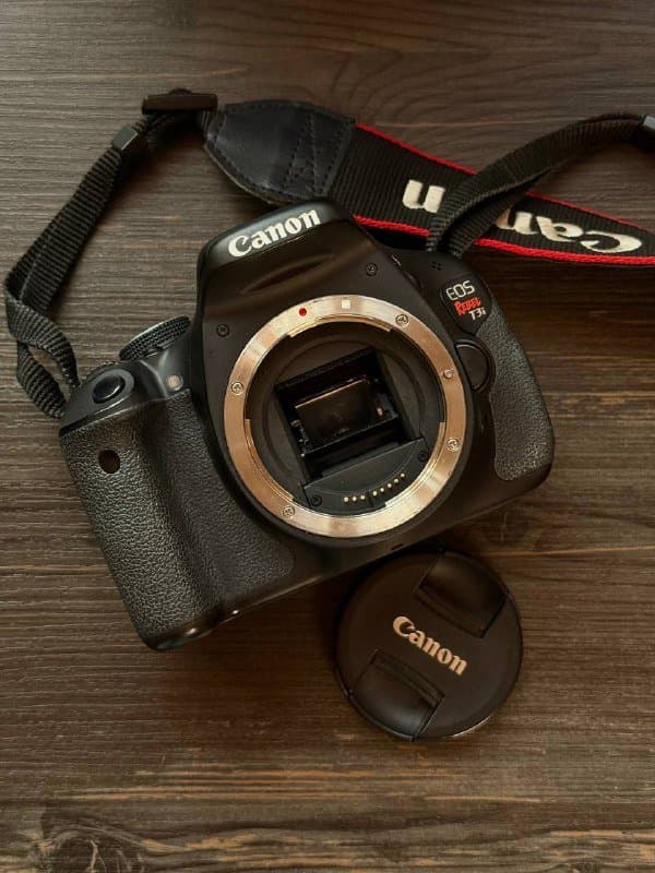 Камера Canon EOS Rebel T3i, объективы Canon EF 50mm f/1.4 и EF-S 18–55mm, сумка Manfrotto 2