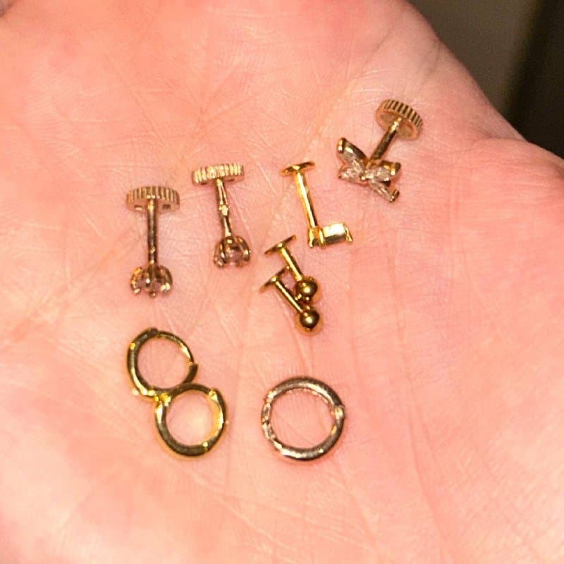 Серьги серебро 925, пирсинг хирургическая сталь 2