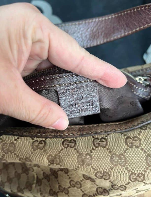 Оригинальная сумка Gucci винтаж натуральная кожа канвас 2