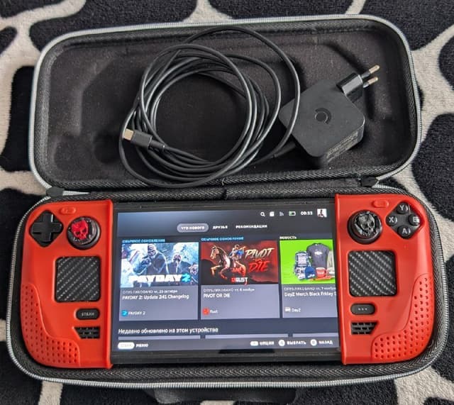 Steam Deck Oled 512 GB, micro SD 128 GB, аксессуары