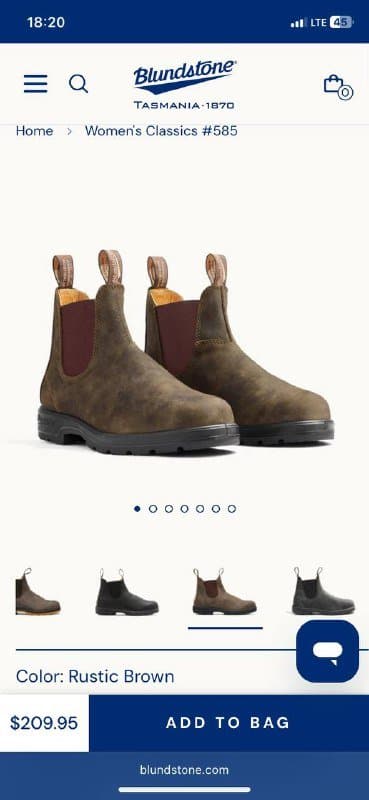 Ботинки Blundstone 585 rustic brown, размер 37