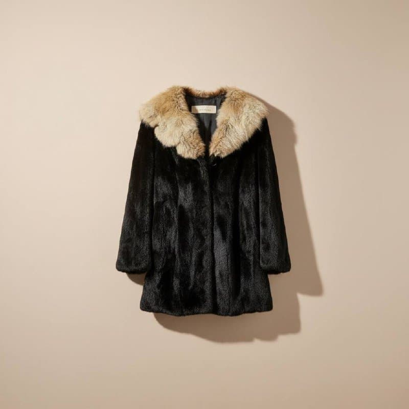 норковая шуба с воротником из лисы 1