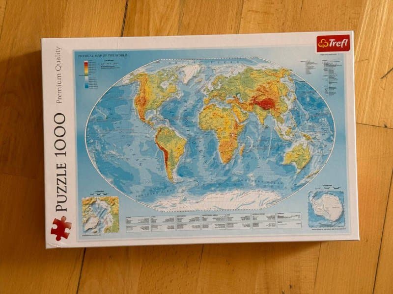 Пазлы карта мира, Картина 1000 элементов 2