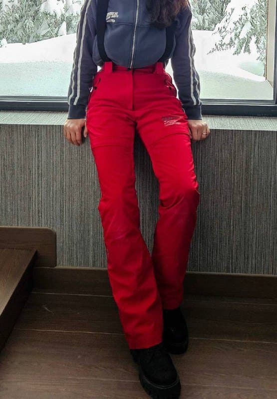 Женские горнолыжные штаны красные S 1