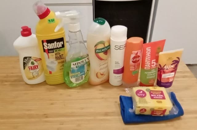Жидкость для чистки стёкол, средство для сантехники, для посуды набор