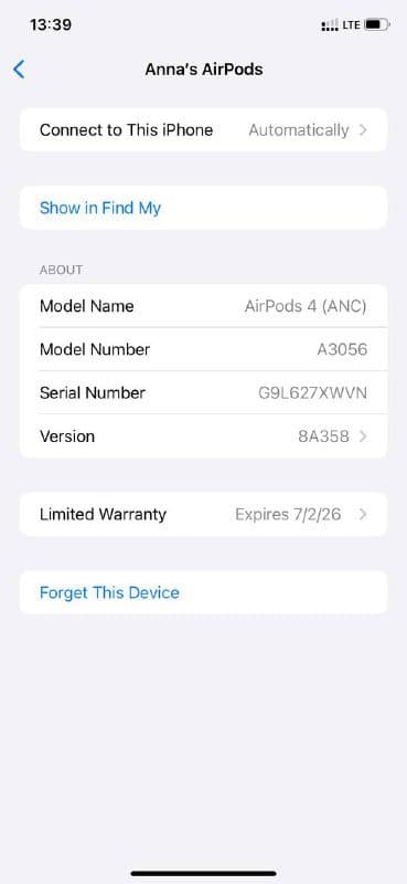 Apple AirPods 4 (ANC) полный комплект