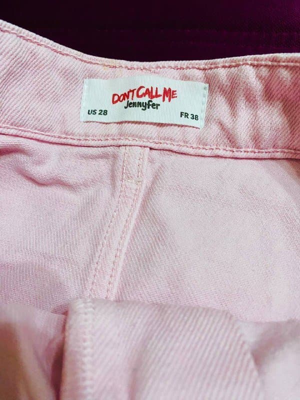 Мини юбка Don’t Call Me Jennifer розовая джинсовая 2