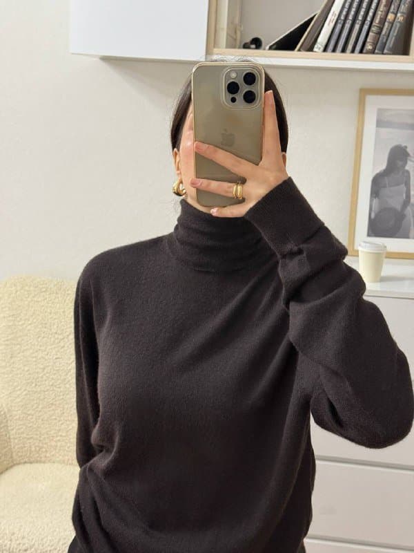 Водолазка H&M из мериносовой шерсти коричневая L