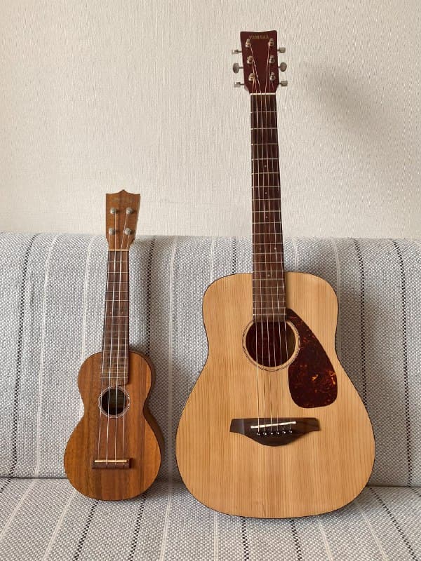 акустическая гитара Yamaha JR2, укулеле сопрано Martin 0XK