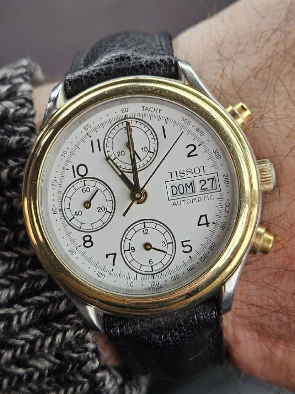 Часы Tissot автоматический хронограф с кожаным ремешком