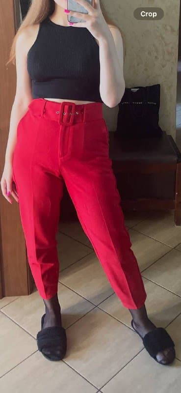 вельветовая юбка, рубашка, кофта, красные брюки 7