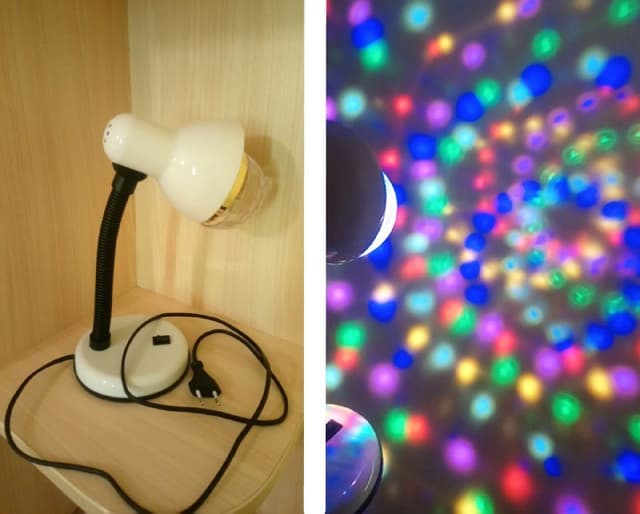 Лампа-светильник с проектором разноцветных узоров