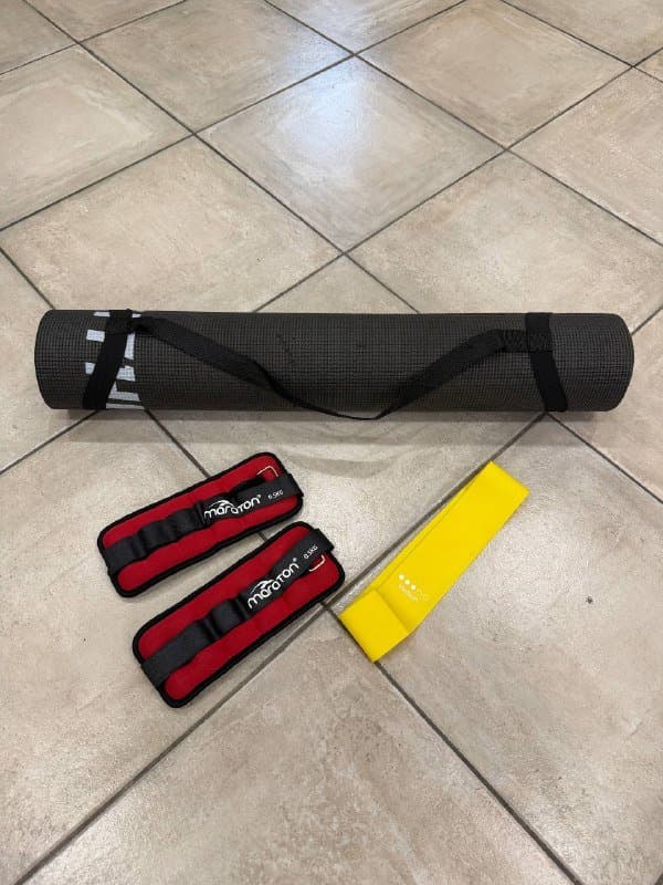 Утяжелители для ног, фитнес-резинка, коврик для йоги